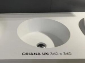 Изображение товара Раковина Kerrock Oriana-UN 40x40x15 см врезная белая для угловых фасадов