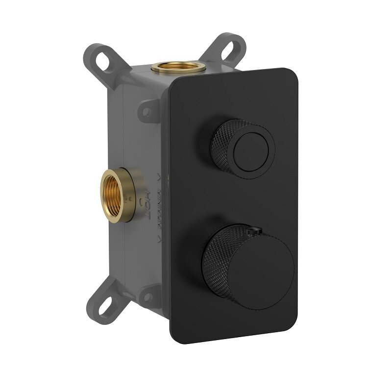 Изображение товара Смеситель для ванны душа Aquame AQM8810MB термостатический встраиваемый черный матовый