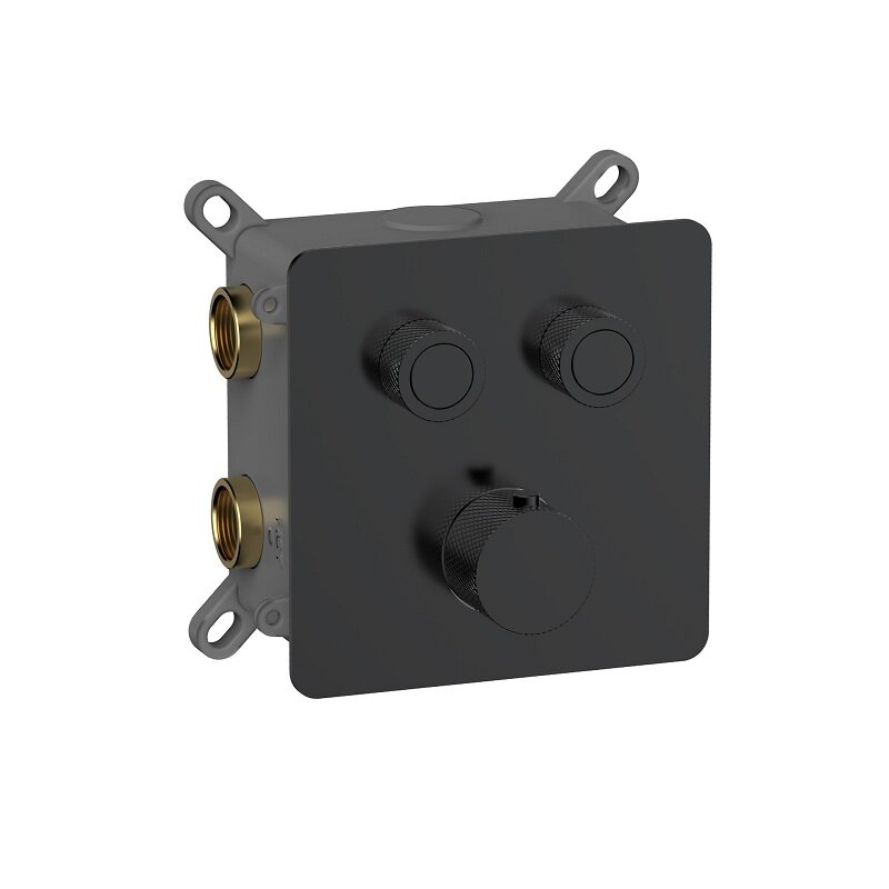 Изображение товара Термостатический смеситель для ванны и душа Aquame AQM8811MB черный матовый Изображение товара Термостатический смеситель для ванны и душа Aquame AQM8811MB черный матовый