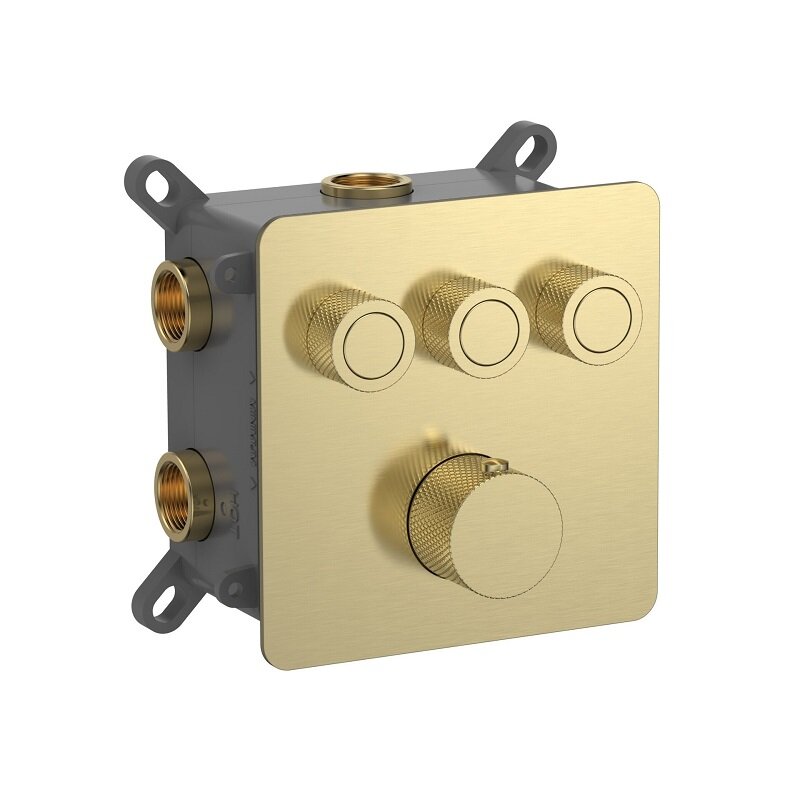 Изображение товара Современный термостатический смеситель для ванны и душа Aquame AQM8812BG золото