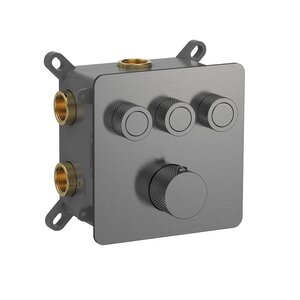 Изображение товара Смеситель для ванны душа Aquame AQM8812GM, термостатический, с внутренней частью, на 3 потребителя, цвет металл