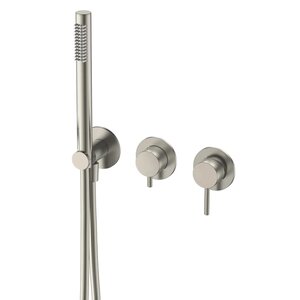 Изображение товара Смеситель для ванны душа Aquame Siena AQM8805BN, с внутренней частью, на 3 потребителя, цвет никель шлифованный