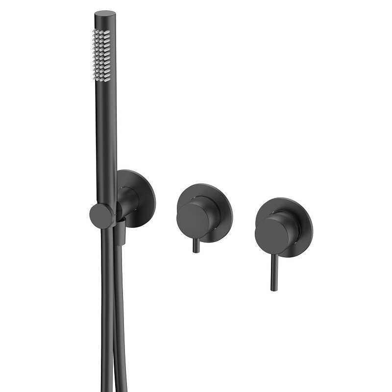 Изображение товара Смеситель для ванны душа Aquame Siena AQM8805MB, с внутренней частью, на 3 потребителя, цвет черный матовый Изображение товара Смеситель для ванны душа Aquame Siena AQM8805MB, с внутренней частью, на 3 потребителя, цвет черный матовый