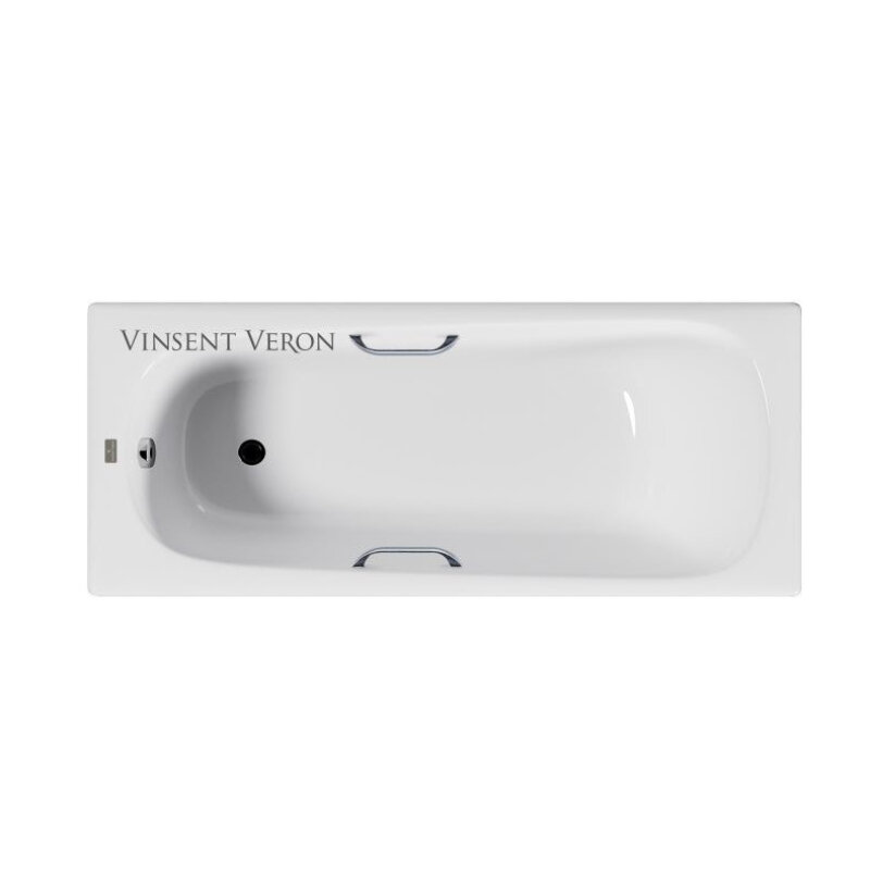 Изображение товара Чугунная ванна Vinsent Veron Concept 170x70 см, прямоугольная, белая, с ручками хром