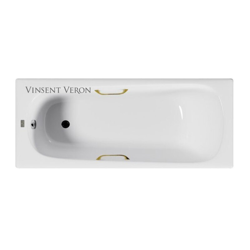 Изображение товара Чугунная ванна Vinsent Veron Concept 170x70 см, белая, ручки золото