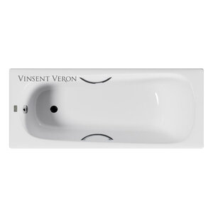 Изображение товара Чугунная ванна Vinsent Veron Concept VCO1607042H/VH0015CH, 160 x 70 см, ручки хром, цвет белый