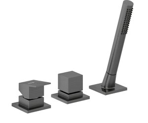 Изображение товара Смеситель Kludi Decus 54447N275, на борт ванны, с душевым гарнитуром, оружейная сталь