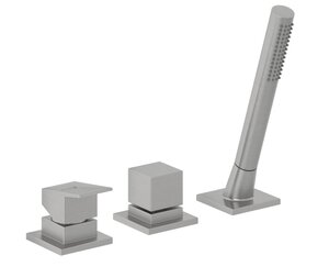 Изображение товара Смеситель Kludi Decus 54447N575, на борт ванны, с душевым гарнитуром, никель брашированный