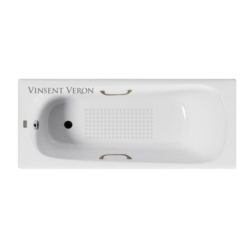 Изображение товара Чугунная ванна Vinsent Veron Concept 170x70 белая с бронзовыми ручками