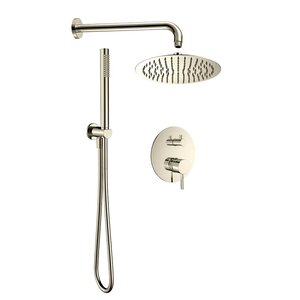 Изображение товара Душевая система Aquame AQM8404BN никель брашированный с верхним дождем и ручным душем