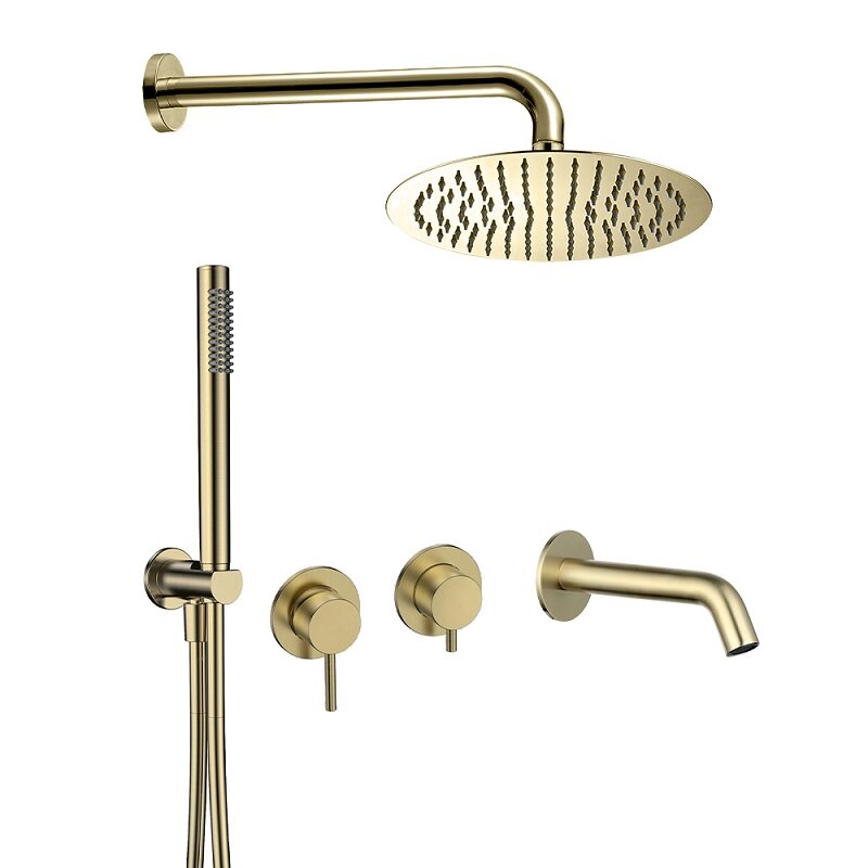 Изображение товара Душевая система Aquame AQM8408BG встраиваемая золото брашированное