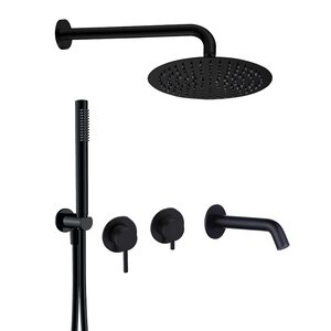 Изображение товара Душевая система Aquame AQM8408MB, цвет черный матовый