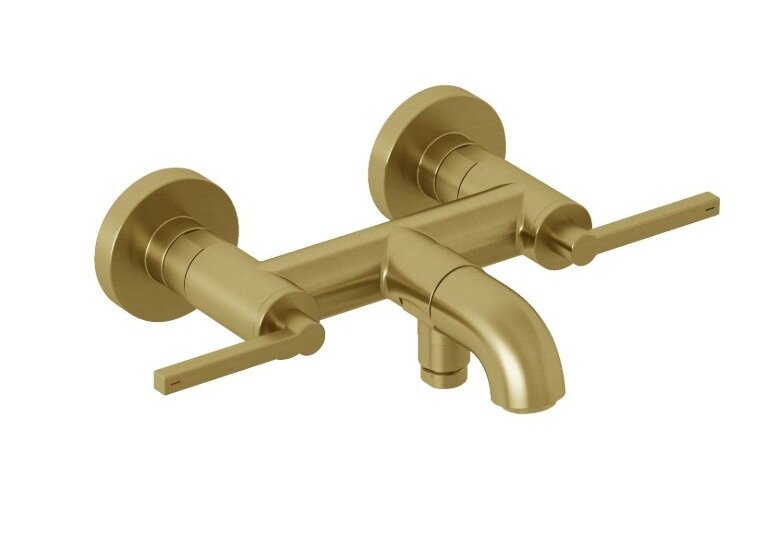 Изображение товара Смеситель для ванны и душа Kludi Nova Fonte Puristic 20540N015 золото брашированное Германия