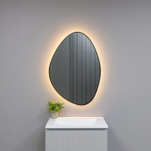 Изображение товара Зеркало Aquame AQM9110B, 60 см, с LED-подсветкой, сенсор, цвет рамы черный