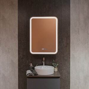 Изображение товара Зеркальный шкаф Aquame AQM9203/AQM9204, 60 см, с LED-подсветкой, сенсор, подогрев, часы, левый/правый, цвет антрацит