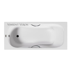 Изображение товара Чугунная ванна Vinsent Veron Aura VAU1707042H/VH0015CH, 170 x 70 см, ручки хром, цвет белый