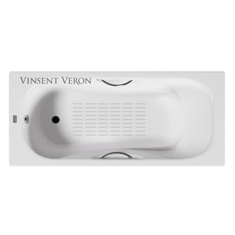 Изображение товара Чугунная ванна Vinsent Veron Aura VAU1707042H/VH0015CH-AS 170x70 см белого цвета