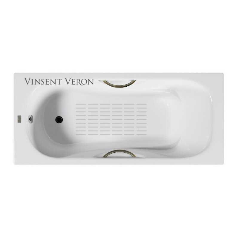 Изображение товара Чугунная ванна Vinsent Veron Aura 180x80 см с антискользящим покрытием и бронзовыми ручками Изображение товара Чугунная ванна Vinsent Veron Aura 180x80 см с антискользящим покрытием и бронзовыми ручками