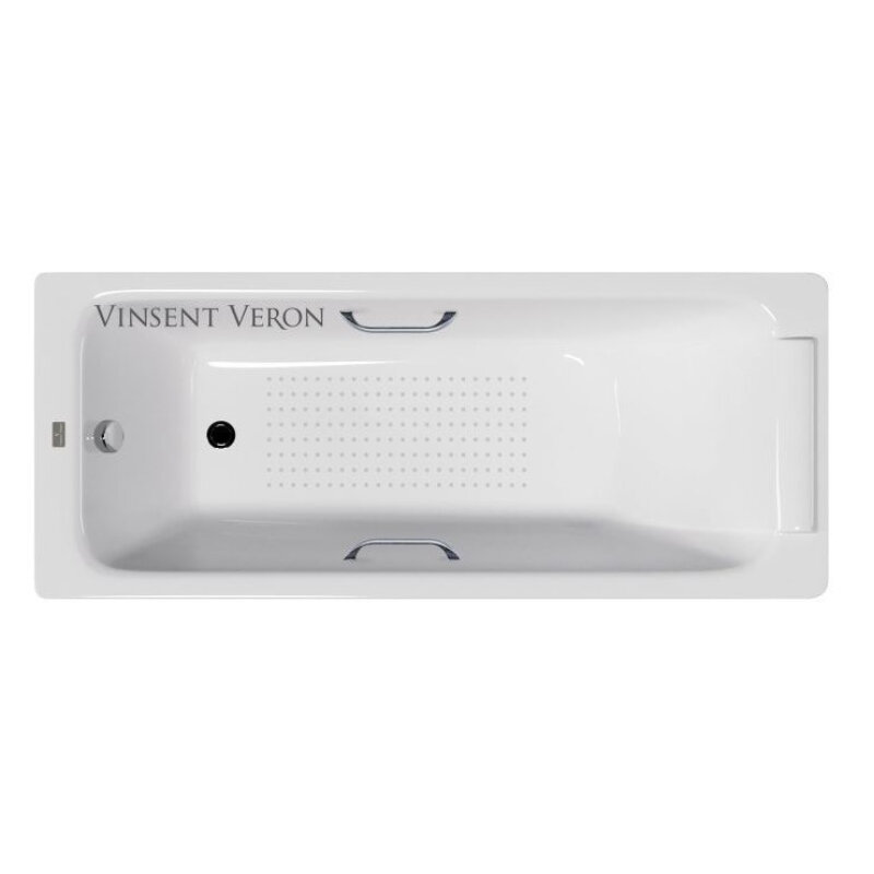 Изображение товара Чугунная ванна Vinsent Veron Italon 170x70 см с антискользящим покрытием и хром ручками Изображение товара Чугунная ванна Vinsent Veron Italon 170x70 см с антискользящим покрытием и хром ручками
