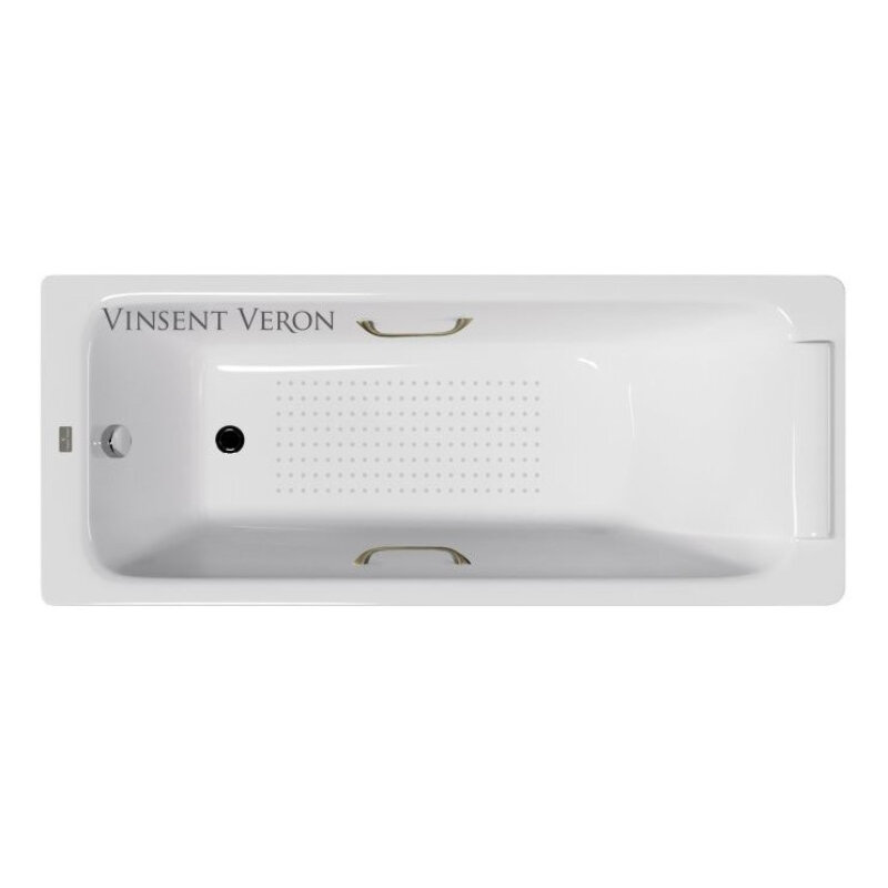 Изображение товара Чугунная ванна Vinsent Veron Italon 170x70 см прямоугольная с антискользящим покрытием