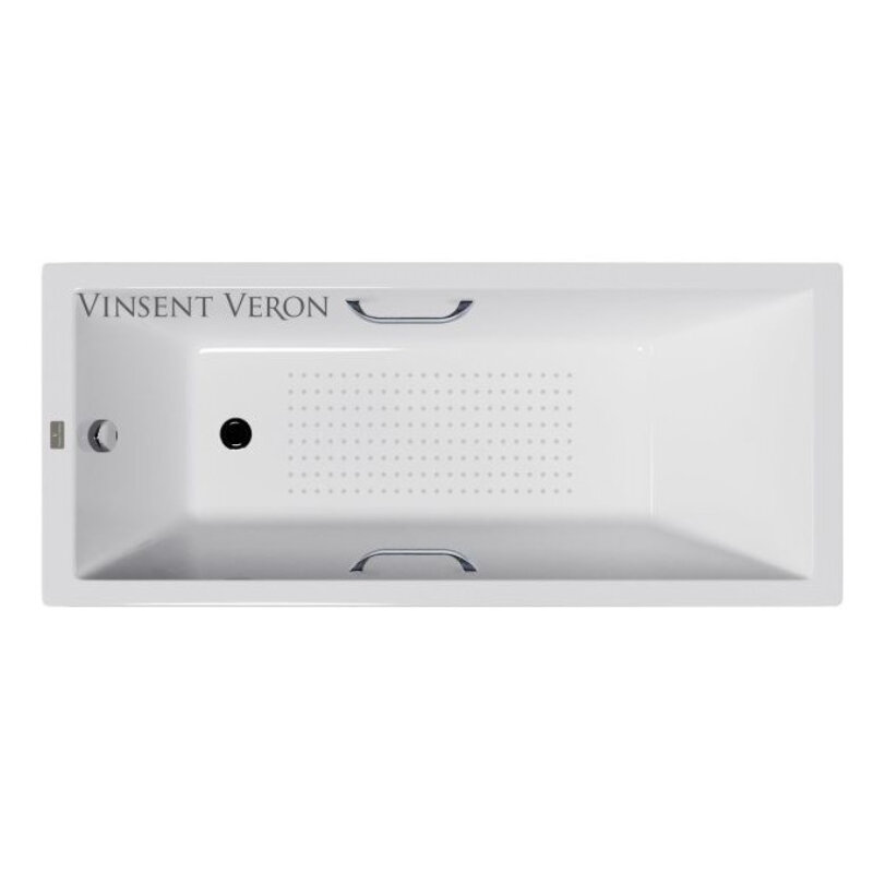 Изображение товара Чугунная ванна Vinsent Veron Square 170x75 см с антискользящим покрытием и ручками хром Изображение товара Чугунная ванна Vinsent Veron Square 170x75 см с антискользящим покрытием и ручками хром