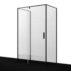 Изображение товара Душевой уголок WasserKRAFT Elbe 74P25, 120 х 80 см, стекло прозрачное, профиль черный матовый