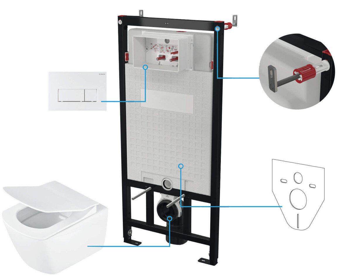 Изображение товара Инсталляция Deante с унитазом CDZA6ZPW и сиденьем с микролифтом