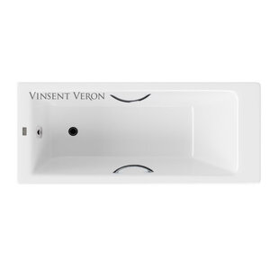 Изображение товара Чугунная ванна Vinsent Veron Tampa VTP1707042H/E60327CH, 170 x 70 см, ручки хром, цвет белый
