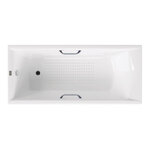 Чугунная ванна Vinsent Veron Devon VDV1807045H/VH0012CH-AS, 180 x 70 см, с антискользящим покрытием, ручки хром, цвет белый - фото 1