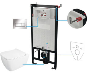 Изображение товара Инсталляция Deante с унитазом CDYS6ZPW, сиденье микролифт, клавиша хром, комплект