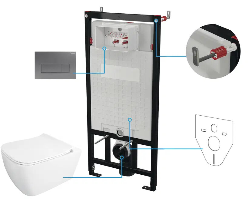 Изображение товара Инсталляция Deante с унитазом CDYT6ZPW с сиденьем микролифт