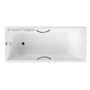 Изображение товара Чугунная ванна Vinsent Veron Devon VDV1757545H/E60327CH-AS, 175 x 75 см, с антискользящим покрытием, ручки хром, цвет белый Изображение товара Чугунная ванна Vinsent Veron Devon VDV1757545H/E60327CH-AS, 175 x 75 см, с антискользящим покрытием, ручки хром, цвет белый