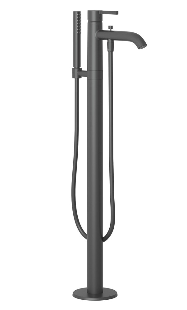 Изображение товара Напольный смеситель Kludi Nova Fonte для ванны и душа черный матовый