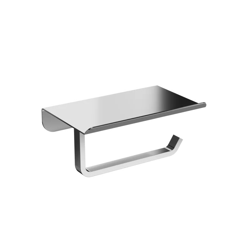 Изображение товара Держатель туалетной бумаги с полкой Киркенес S45345CR, хром, нержавеющая сталь