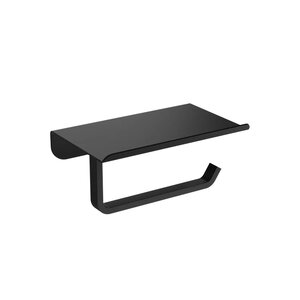 Изображение товара Держатель туалетной бумаги с полкой Stworki Киркенес S45345BK черный матовый