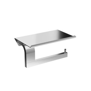 Изображение товара Держатель туалетной бумаги с полкой хром нержавеющая сталь современный дизайн