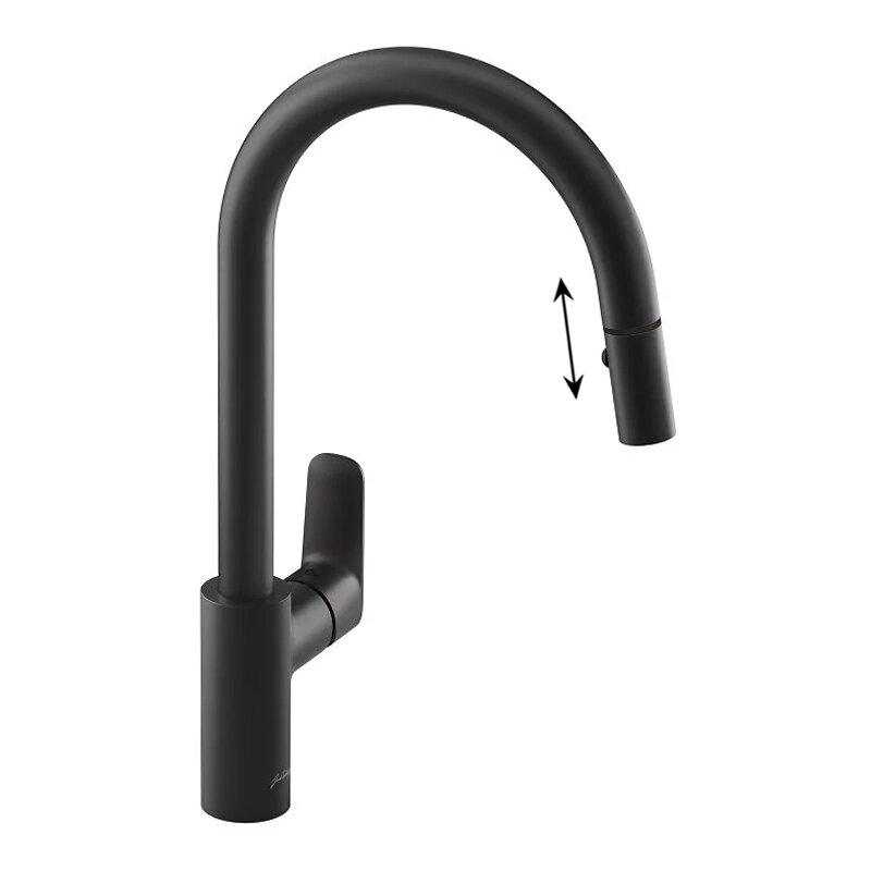 Изображение товара Смеситель для кухонной мойки Jacob Delafon July+ E35687-4-BL черный матовый с выдвижным изливом