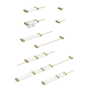 Изображение товара Набор аксессуаров для ванной комнаты Stworki Стокгольм S36388GMW золото матовое и белый