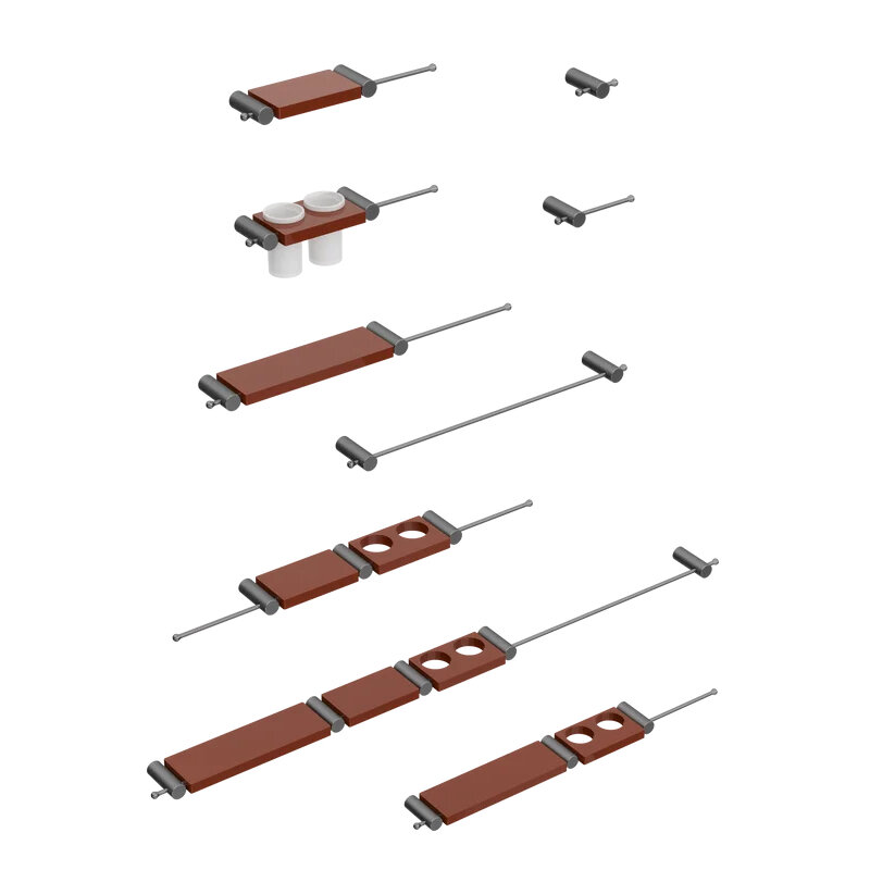 Изображение товара Набор аксессуаров для ванной и кухни Stworki Стокгольм S36388GBC в вороненой стали
