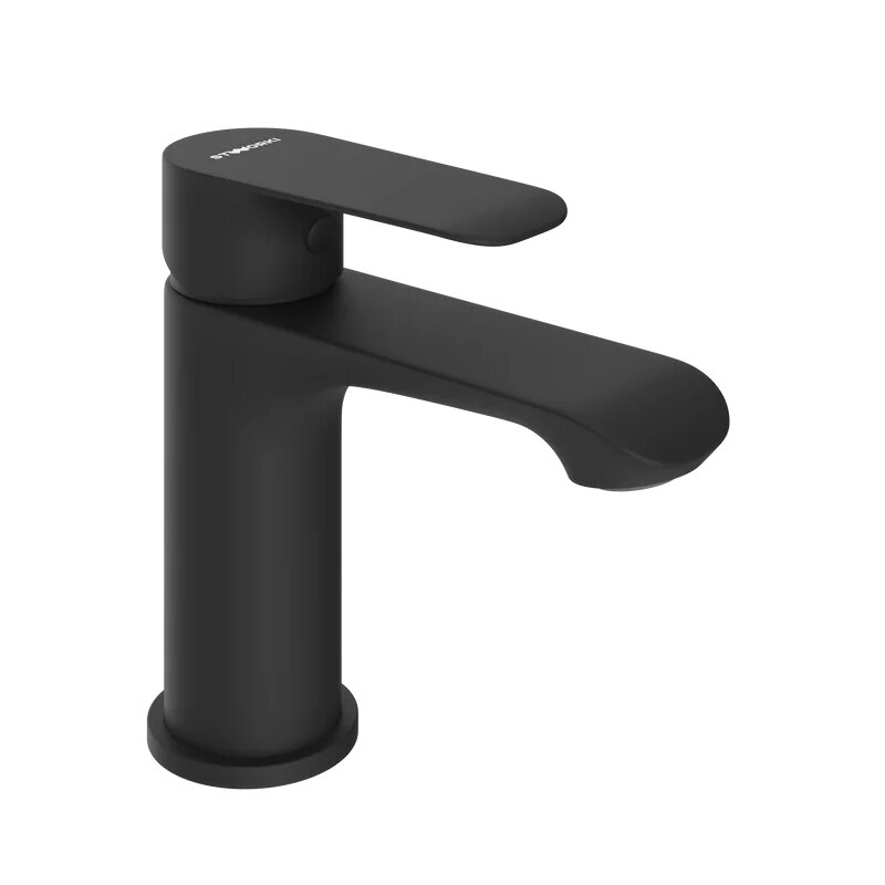 Изображение товара Современный смеситель для раковины с PVD покрытием черный матовый Stworki Копенгаген S42010BK