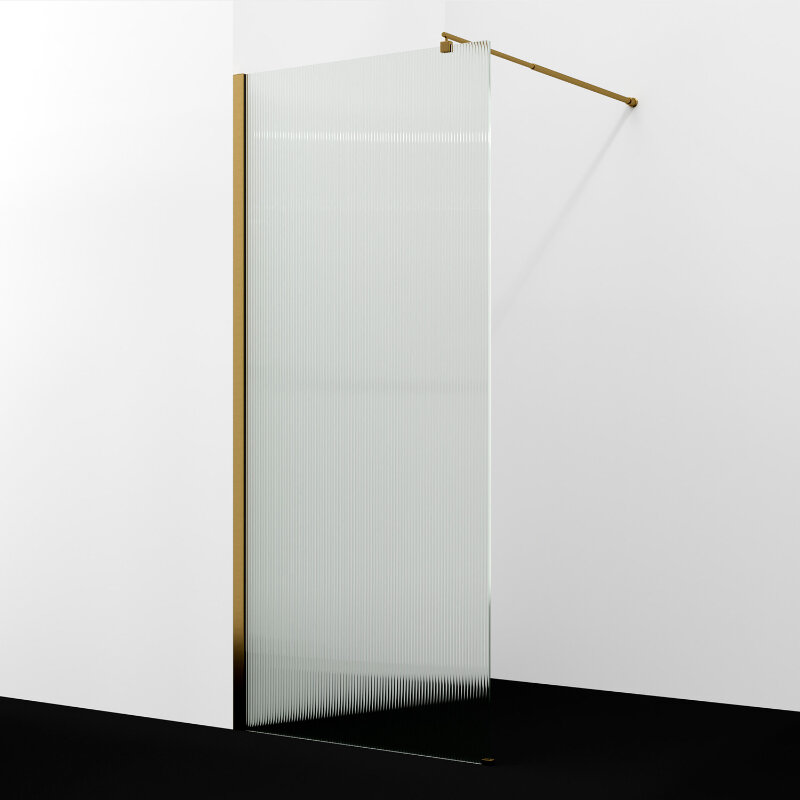 Изображение товара Душевая стенка WasserKRAFT Rur 30W40BG-FL 120 см со свободным входом стекло рифленое профиль золото