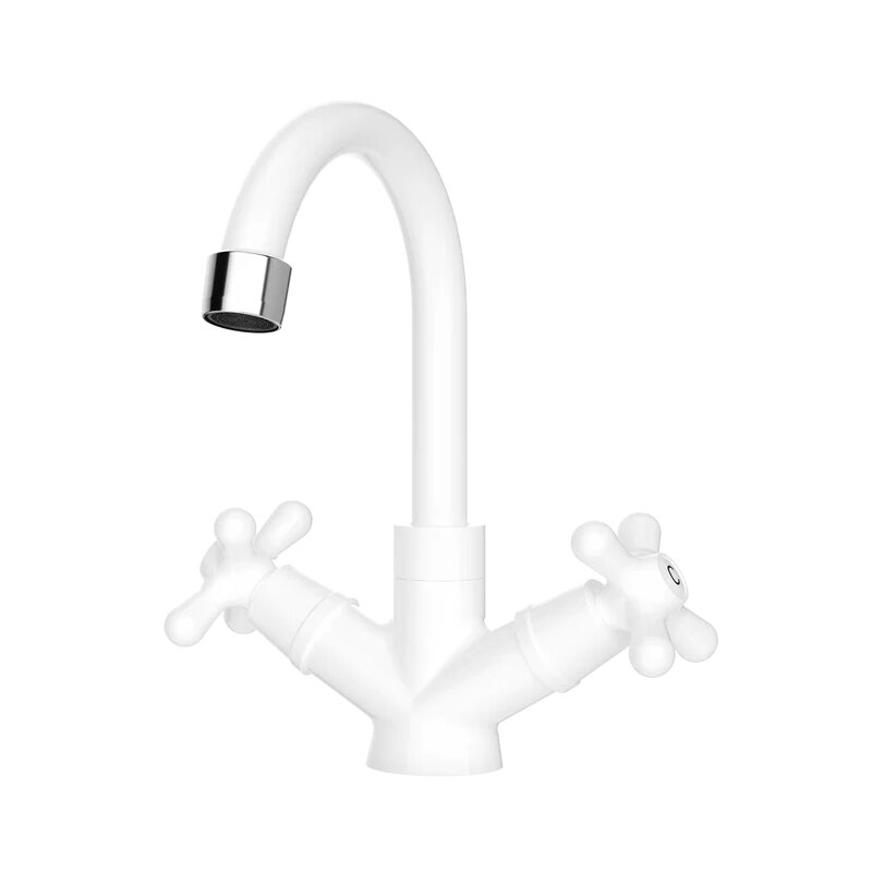 Изображение товара Пластиковый смеситель для раковины Domaci Равенна D17000WH белый матовый