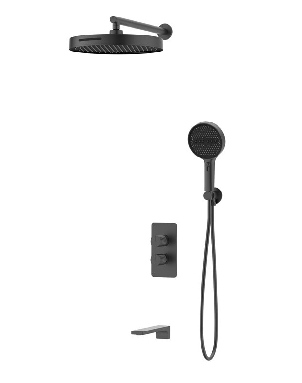 Изображение товара Встраиваемая душевая система Vincea Domus VSFW-5DM1GM с 3 режимами и вороненой сталью