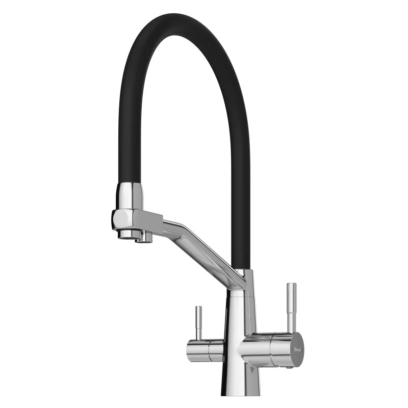 Изображение товара Смеситель для кухонной мойки Domaci Ливорно D5693CR с подключением к фильтру черный хром