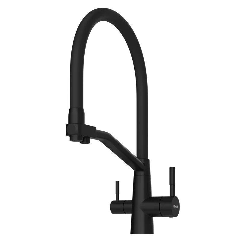 Изображение товара Смеситель для кухонной мойки Domaci Ливорно D5693BK с подключением к фильтру черный матовый