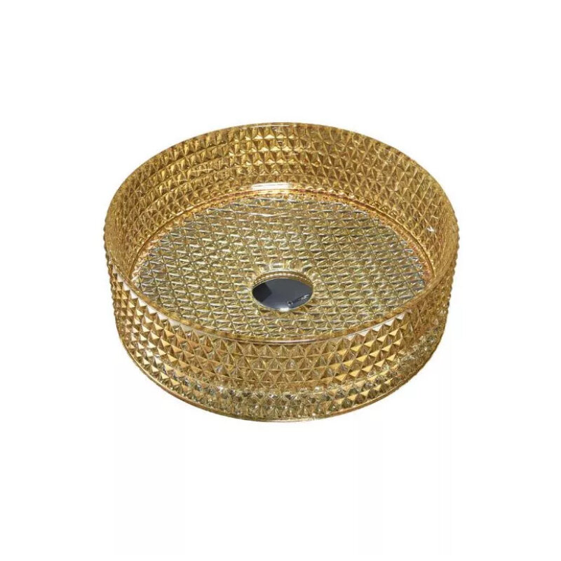 Изображение товара Раковина Vincea VBS-5GL05 40 см стекло золото накладная современной формы