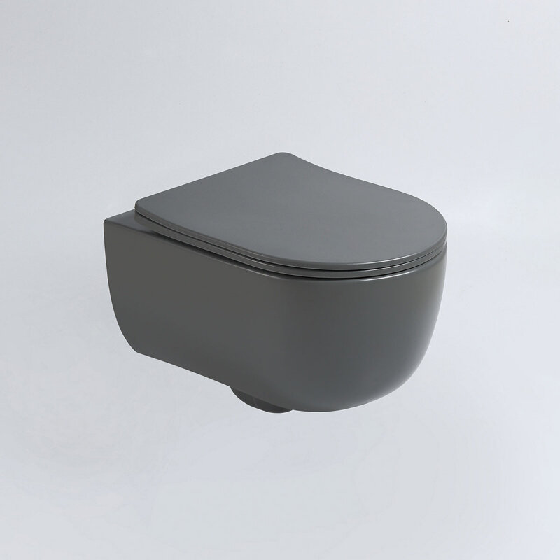 Изображение товара Подвесной унитаз Vincea Evo VT1-34SMA безободковый антрацит матовый с микролифтом