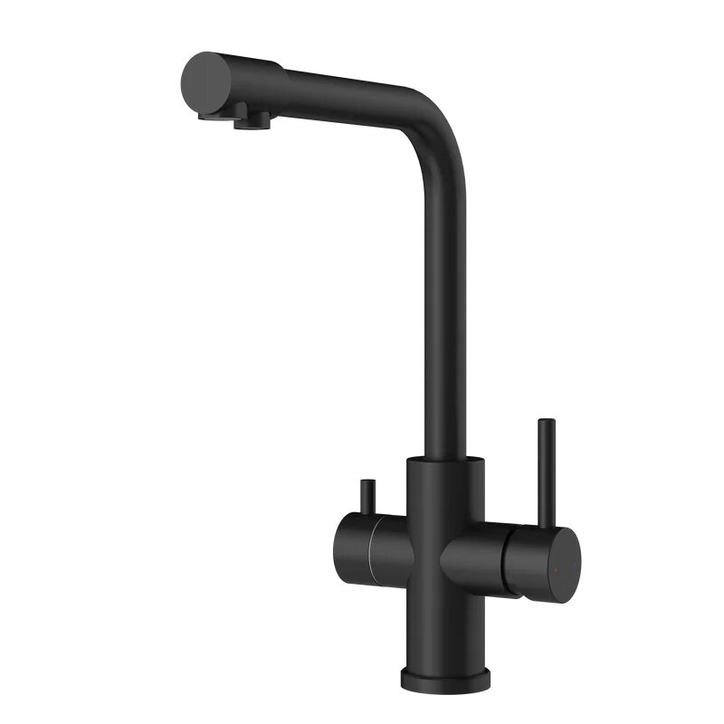 Изображение товара Смеситель для кухонной мойки Domaci Ливорно D8672MB с подключением к фильтру черный матовый