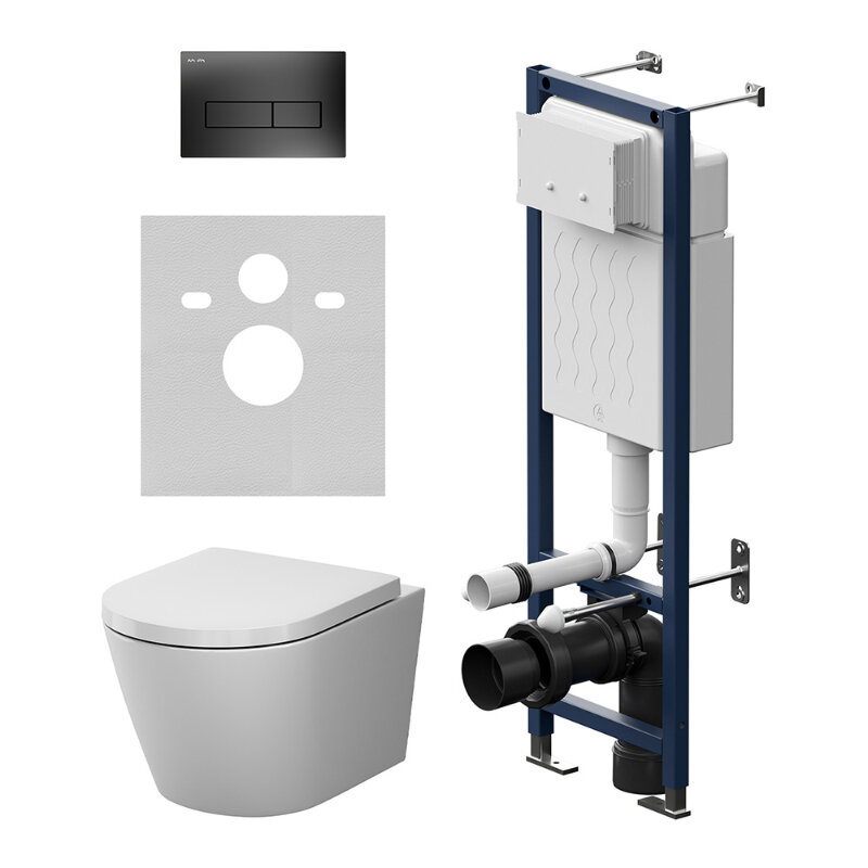 Изображение товара Инсталляция ErgoFit с подвесным унитазом AM.PM X-Joy, белый, микролифт, двухрежимный смыв