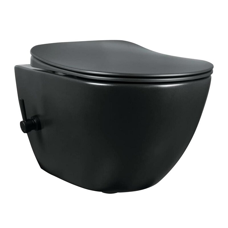 Изображение товара Подвесной унитаз безободковый с функцией биде черный матовый Deante Peonia Zero CBP_NWPW